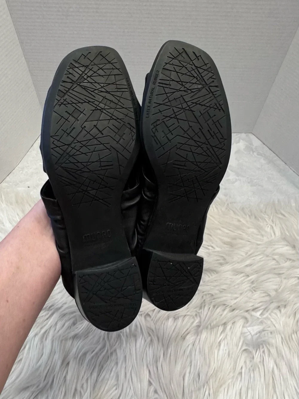 Munro Lee Ruched Crossband Sandal Black Comfort Shoe Size 10WW Leather